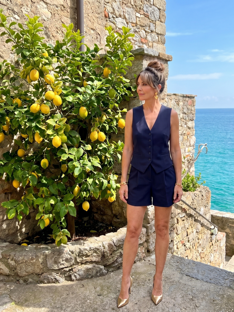 Subane | Ensemble de gilet et de shorts ajusté sans manches