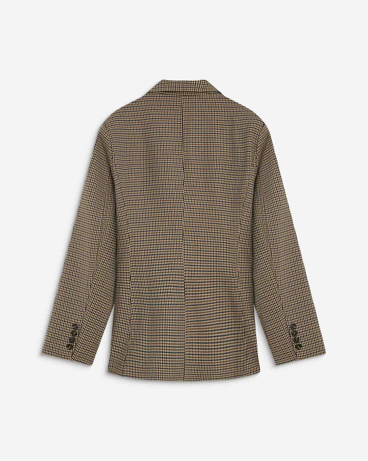 Blazer cintré croisé pied-de-poule beige Almond