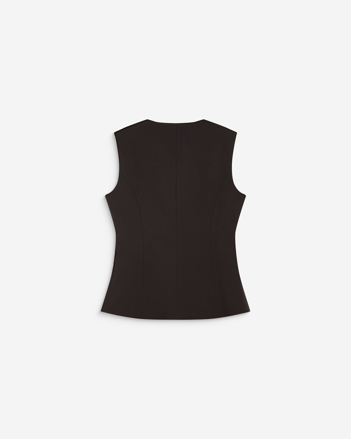 Gilet tailleur col rond boutonné chocolat Aristide