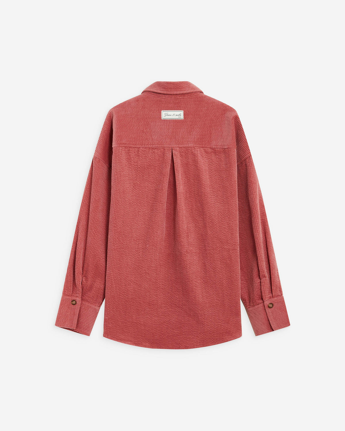 Chemise oversize en velours côtelé blush Ange