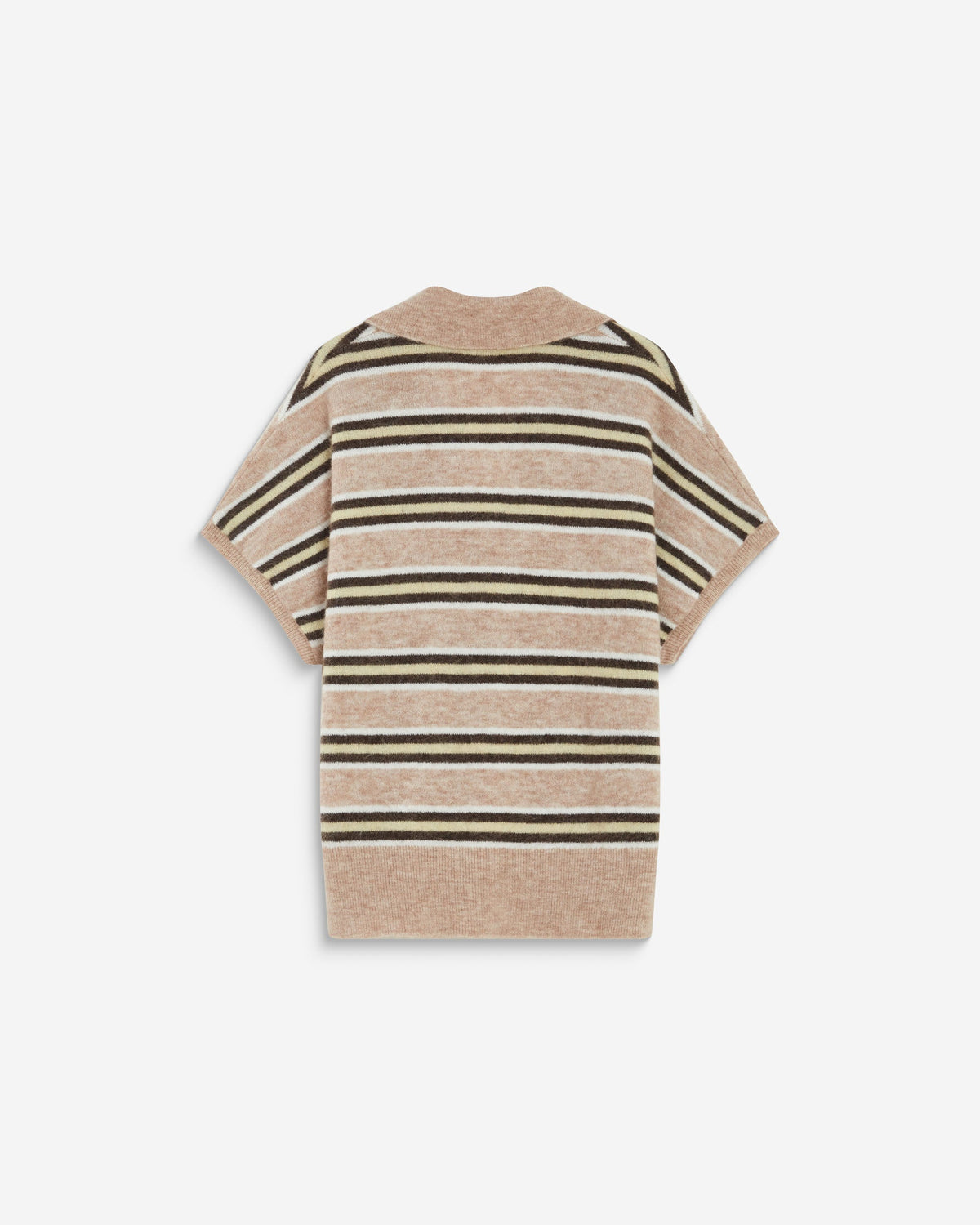 Pull rayé oversize col polo beige Aizen