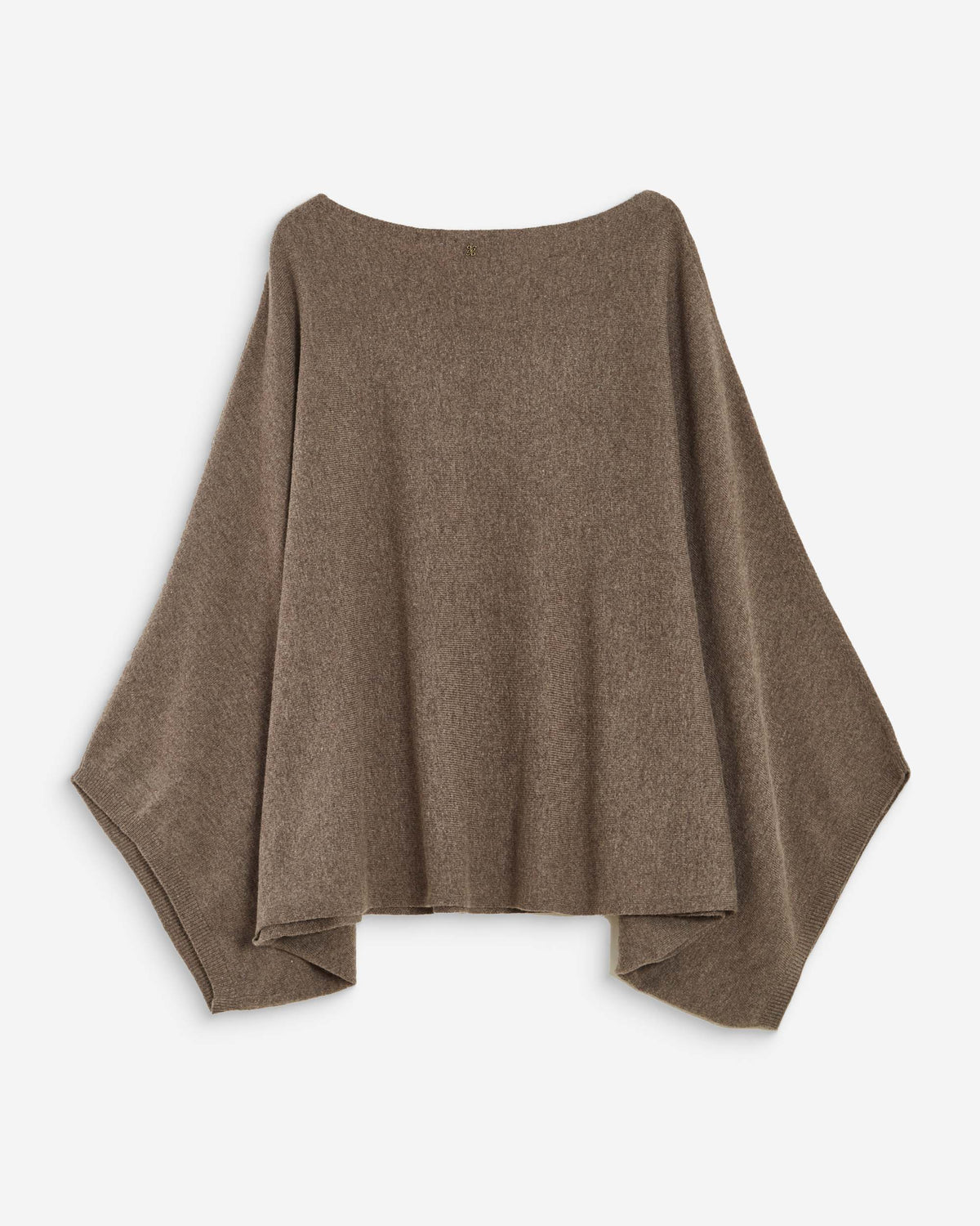 Pull poncho col bateau manches larges taupe Adela