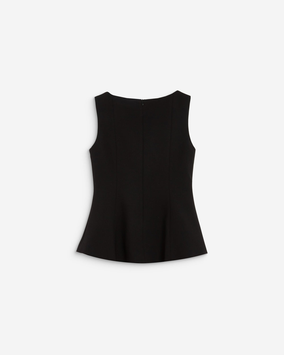Top peplum sans manches col rond noir Argent