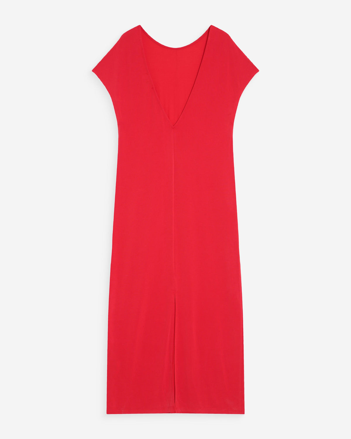 Robe longue légère en modal manches courtes fuchsia Peace