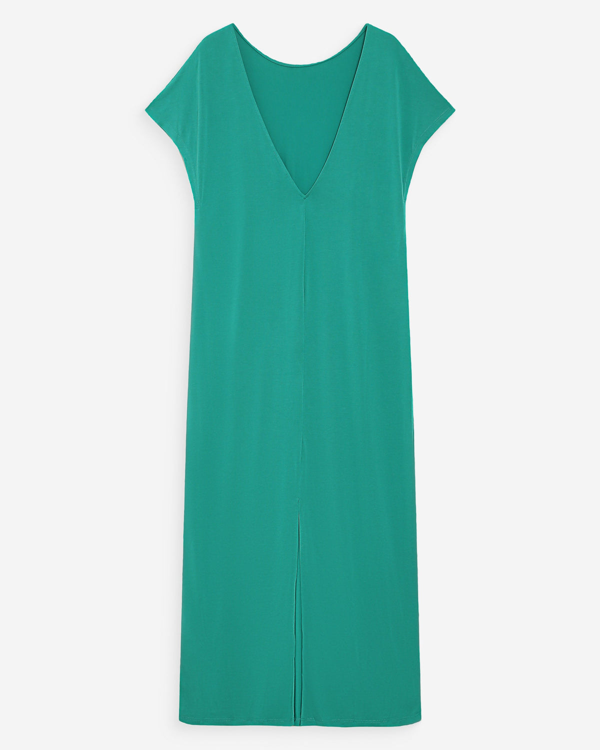 Robe longue légère en modal manches courtes vert Peace
