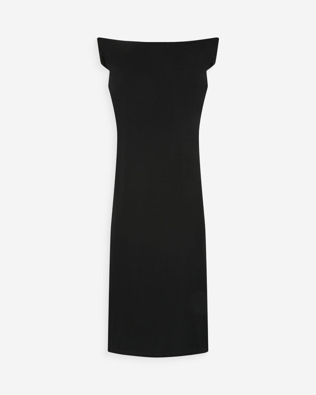Robe longue cintrée col asymétrique noir Vanity