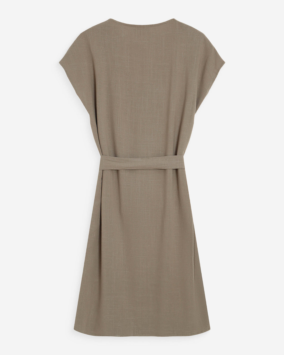 Robe courte fluide col V manches courtes kaki Marilou