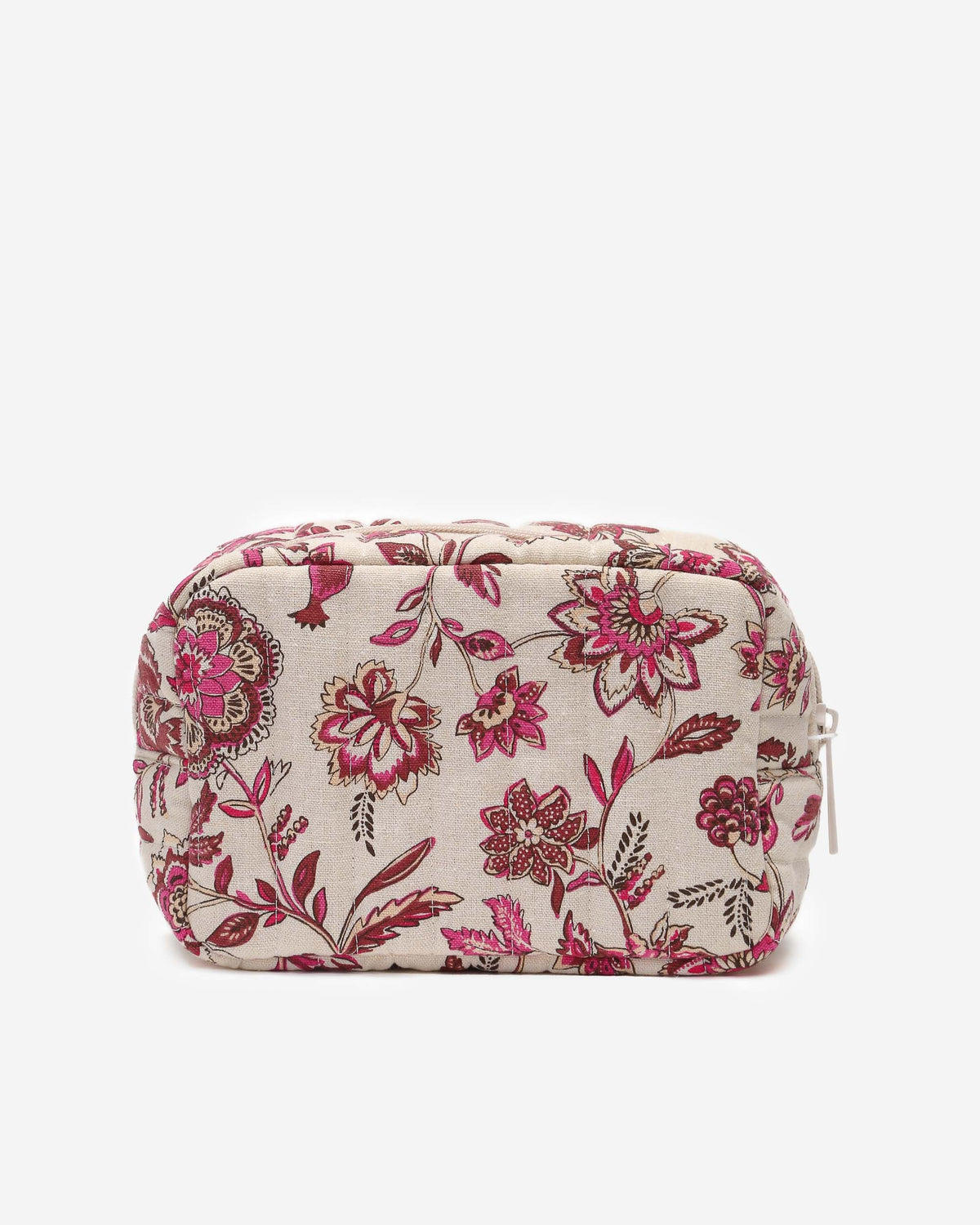 Trousse matelassée en toile de coton imprimée fleur Vanette