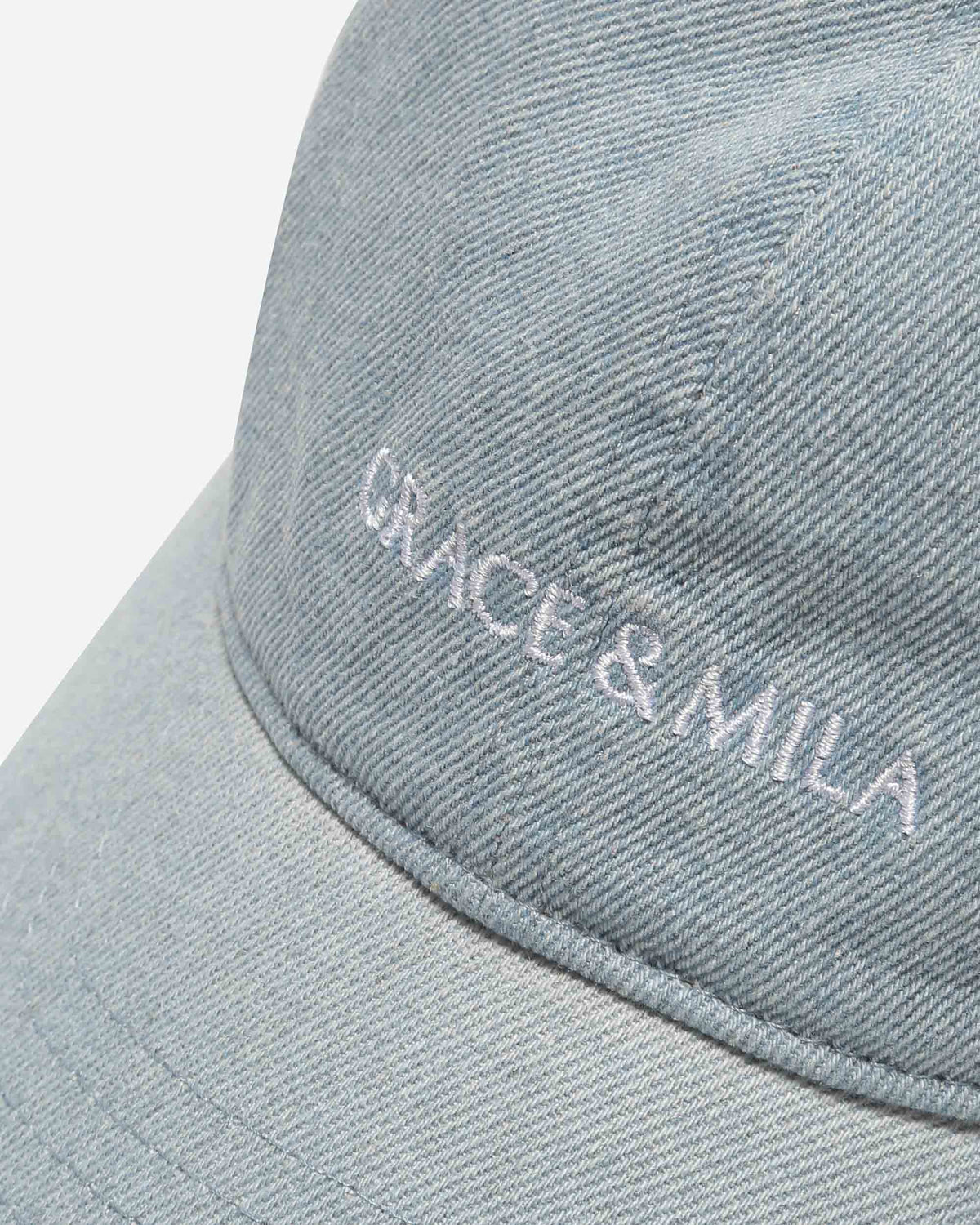 Casquette en coton réglable brodée devant skyblue Slimane