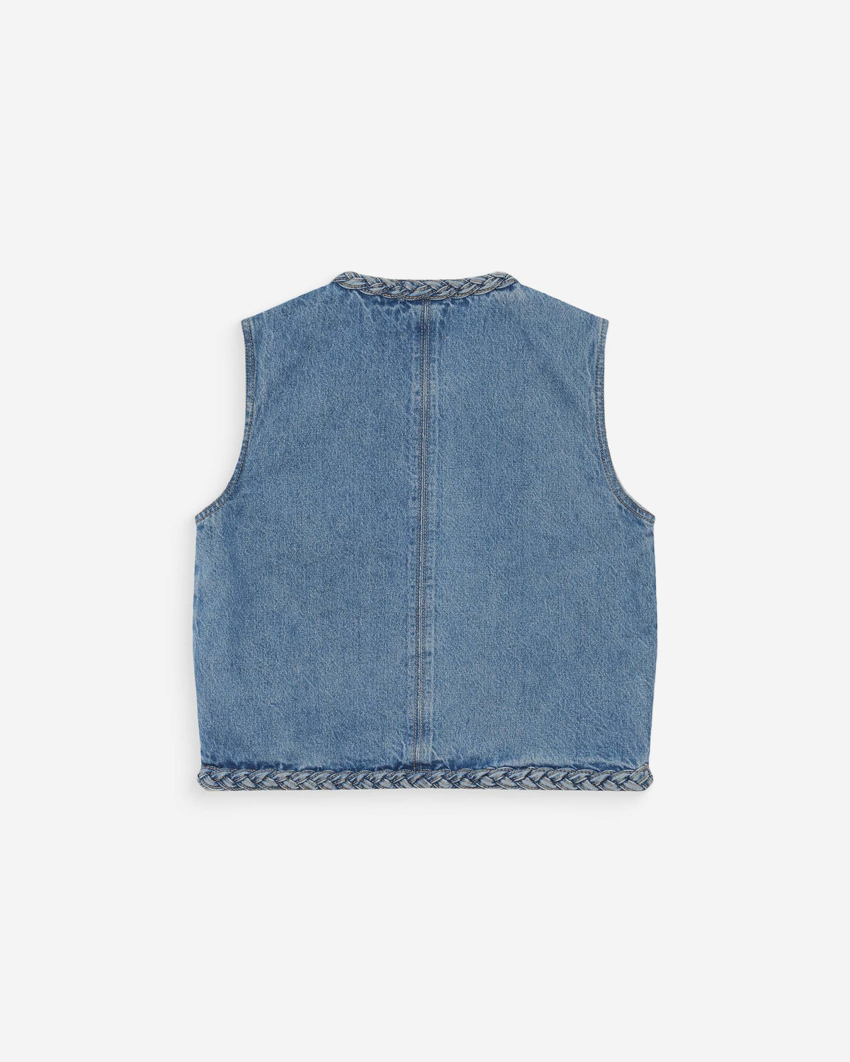 Veste sans manches en denim droite courte lightblue Verona