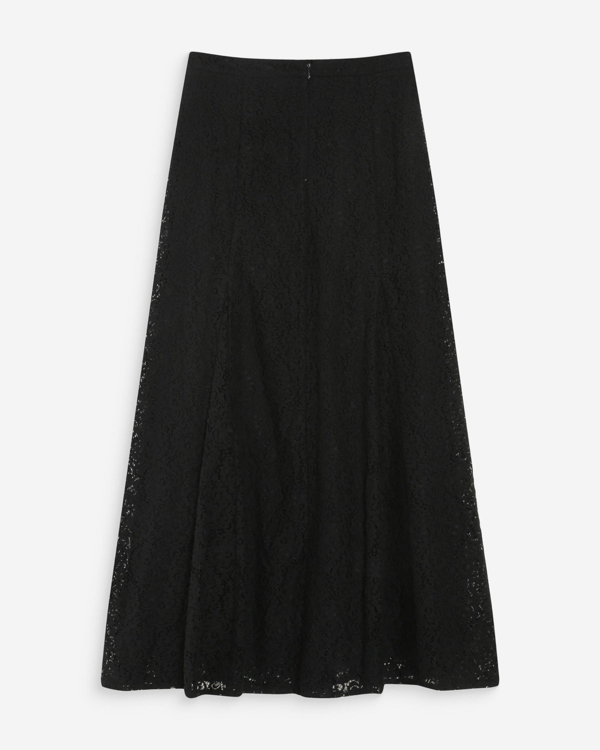 Jupe longue en dentelle évasée noir Visenya