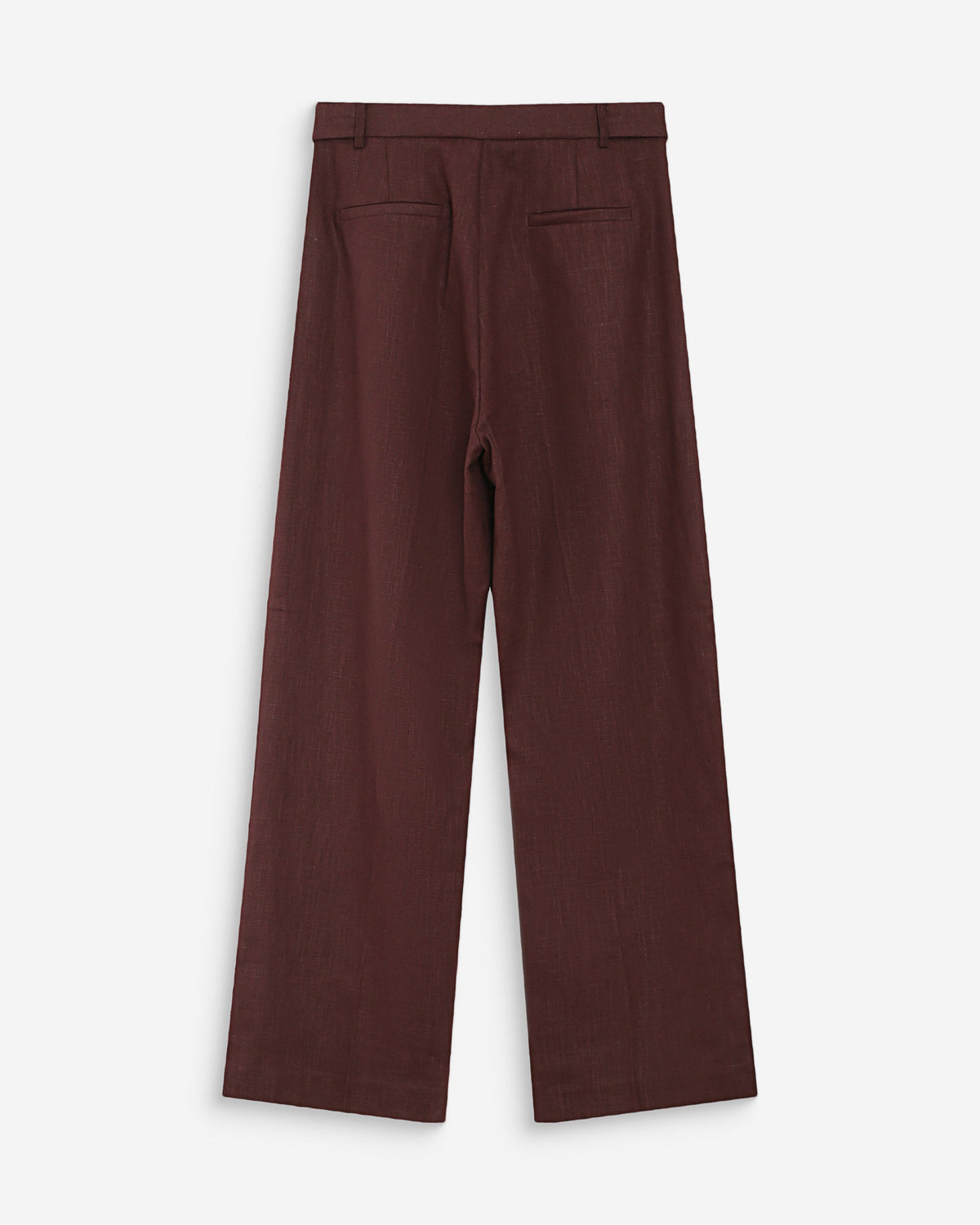 Pantalon tailleur à plis en lin et coton chocolat Vanelis