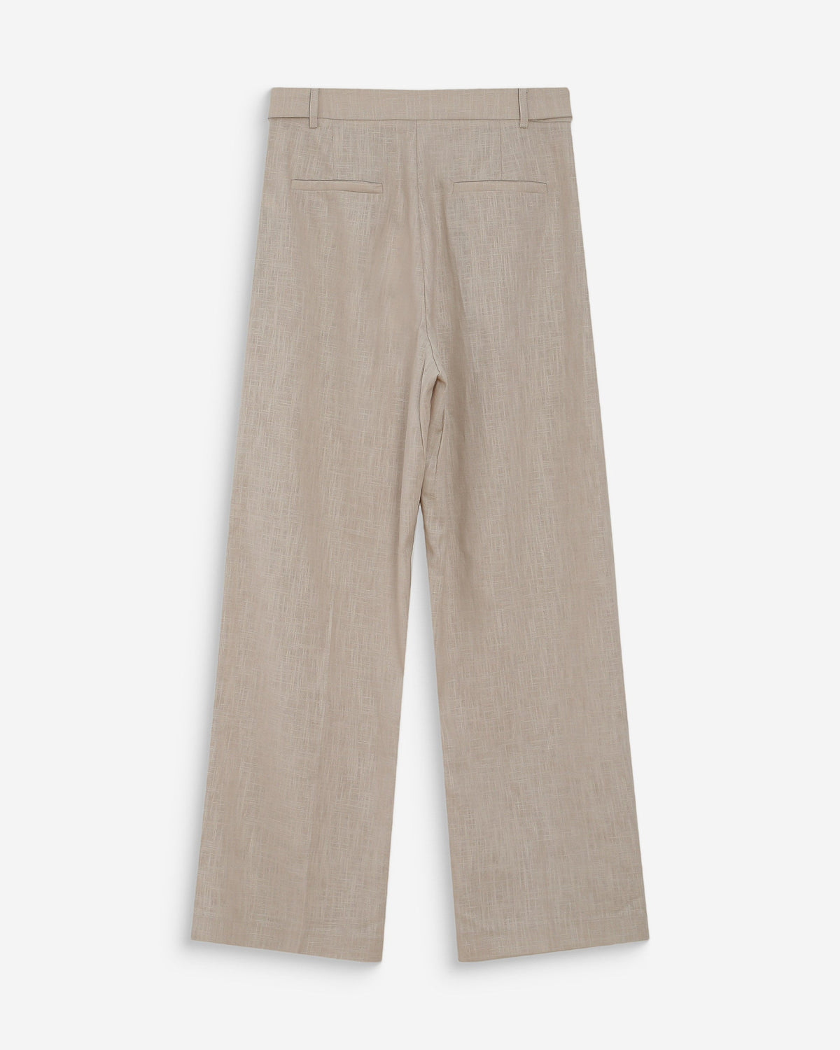 Pantalon tailleur à plis en lin et coton sable Vanelis
