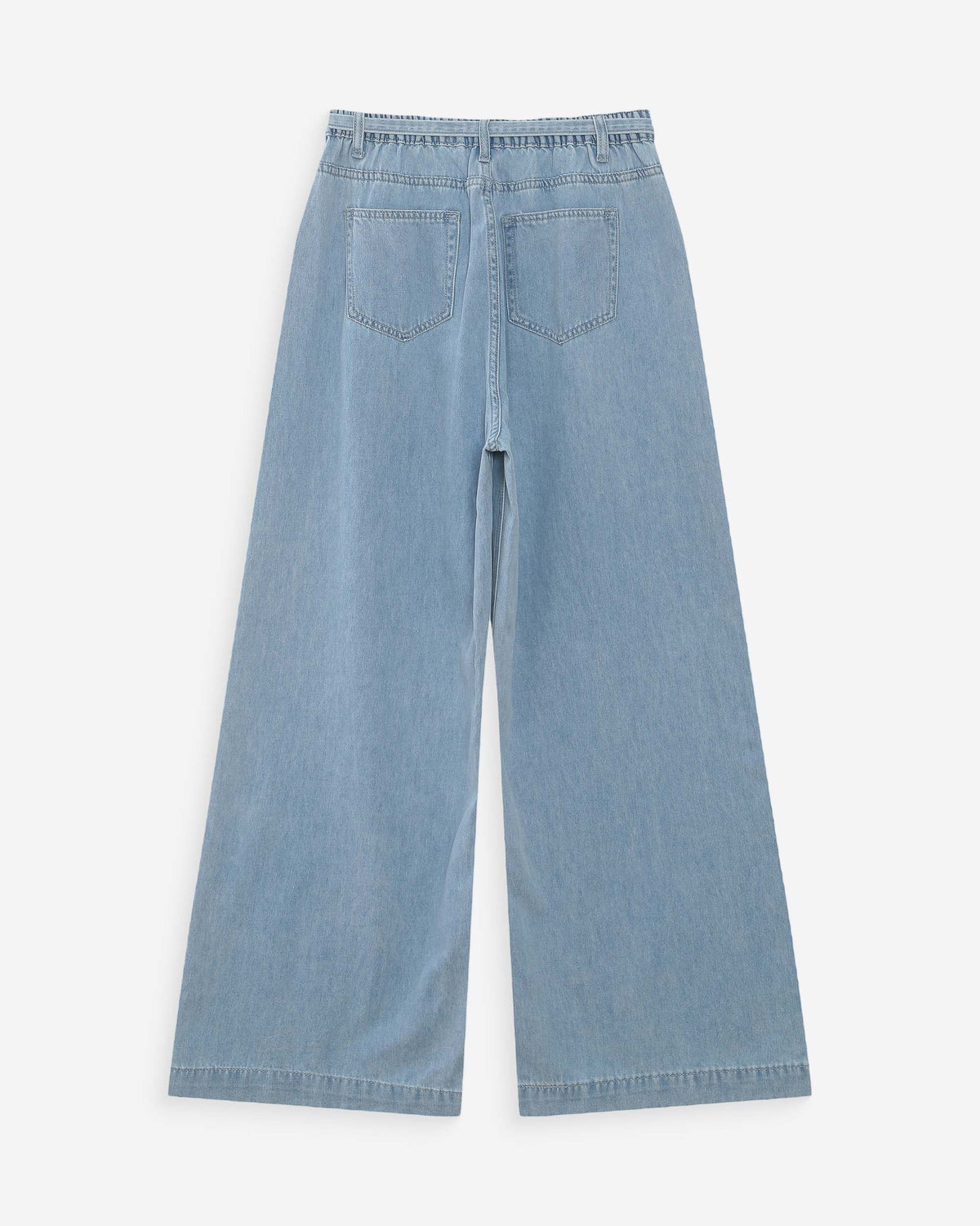 Jean baggy fluide taille mi-haute skyblue Pompon