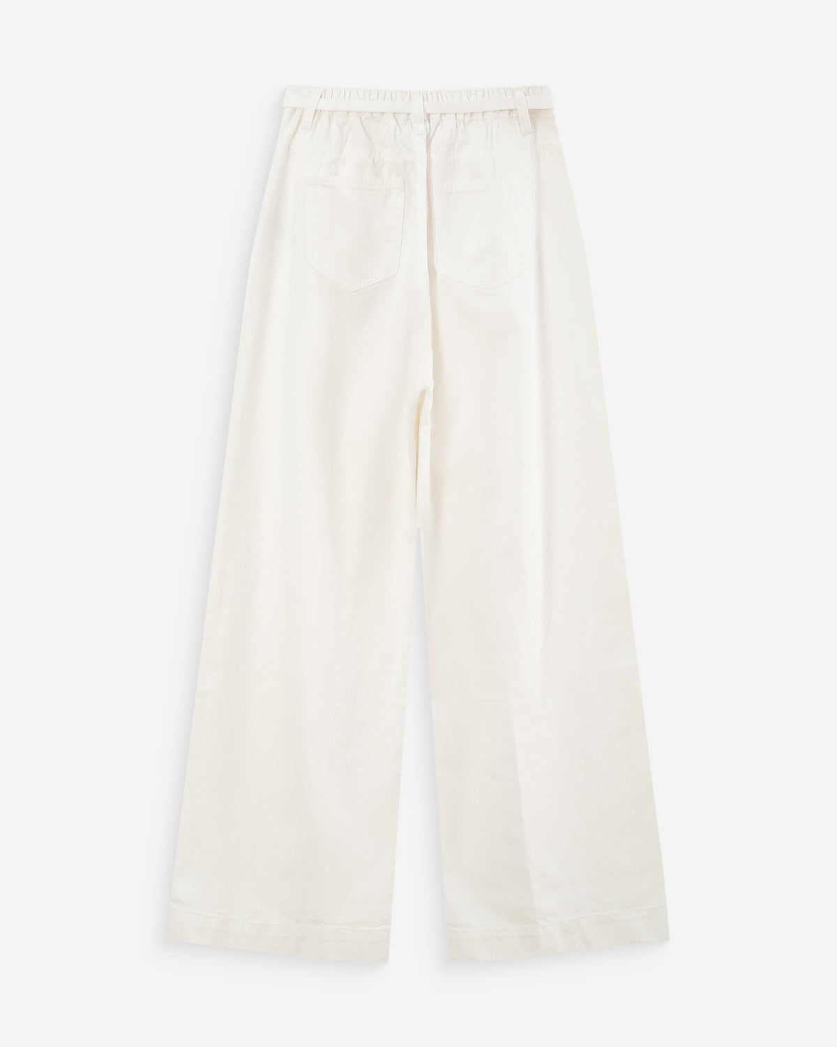 Jean baggy fluide taille mi-haute white Pompon
