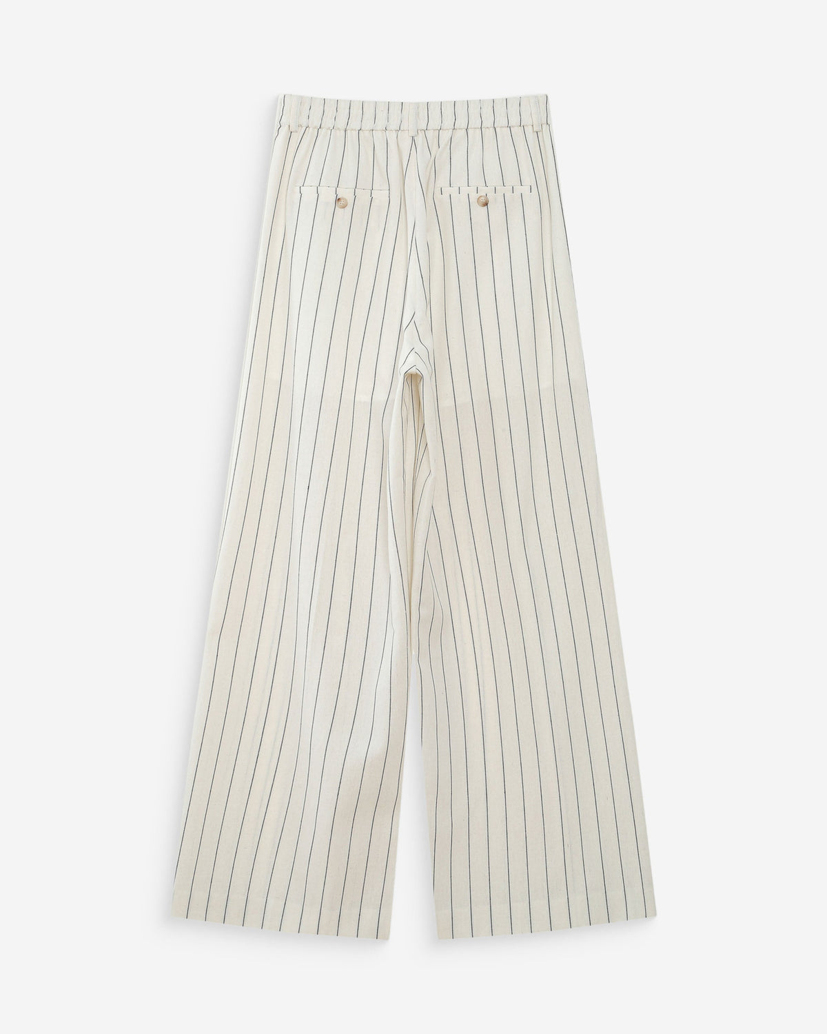 Pantalon tailleur droit en lin à fines rayures white Very
