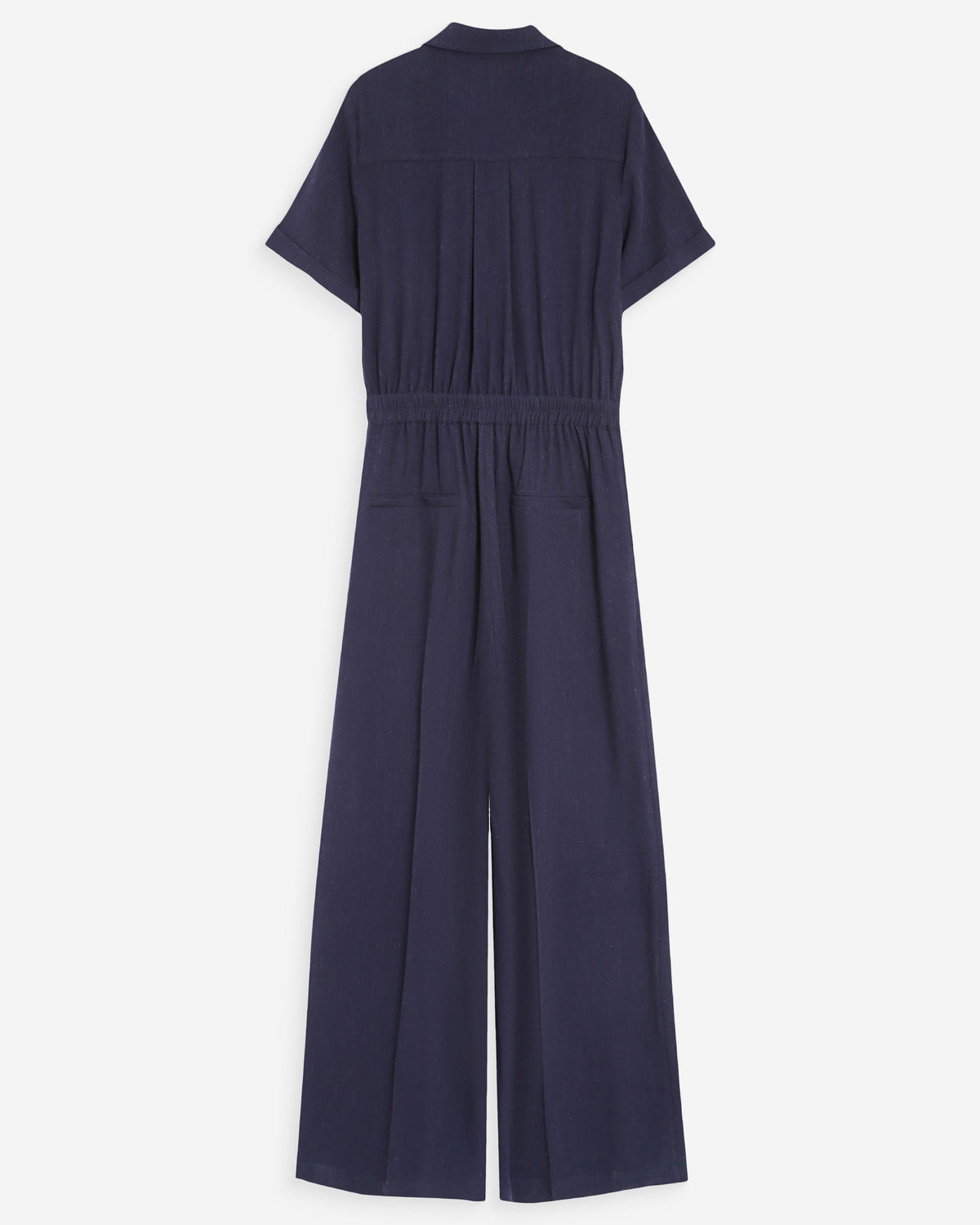 Combinaison pantalon fluide taille soulignée marine Vanelle