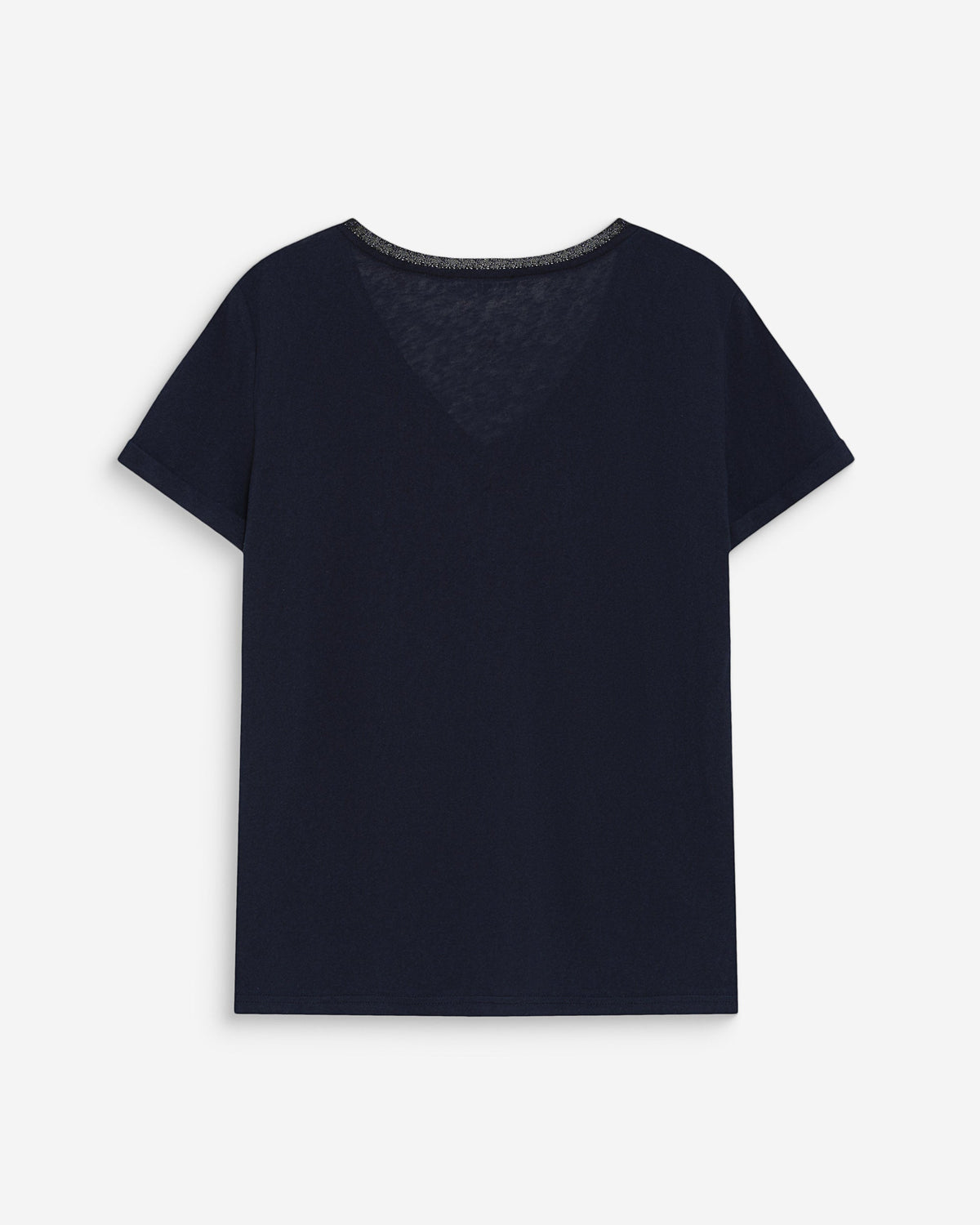 T-shirt col V manches courtes marine Vasco