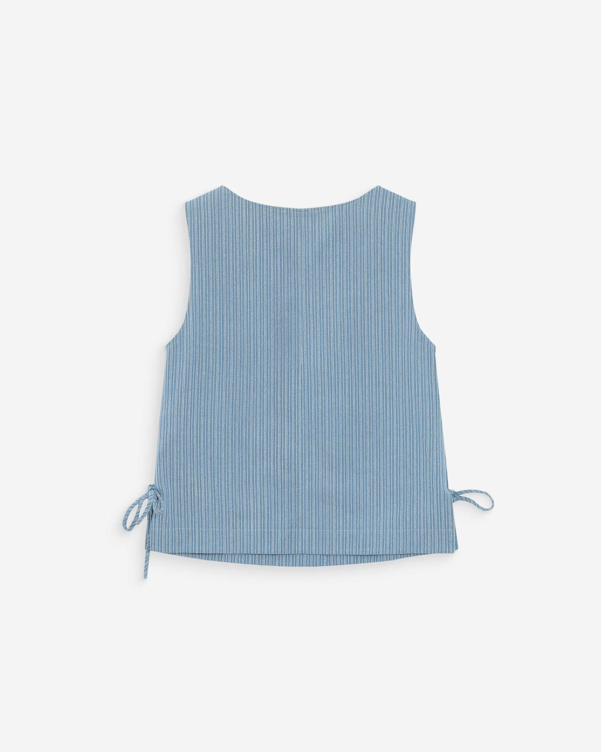 Top en denim rayé col rond sans manches stripedblue Vendome