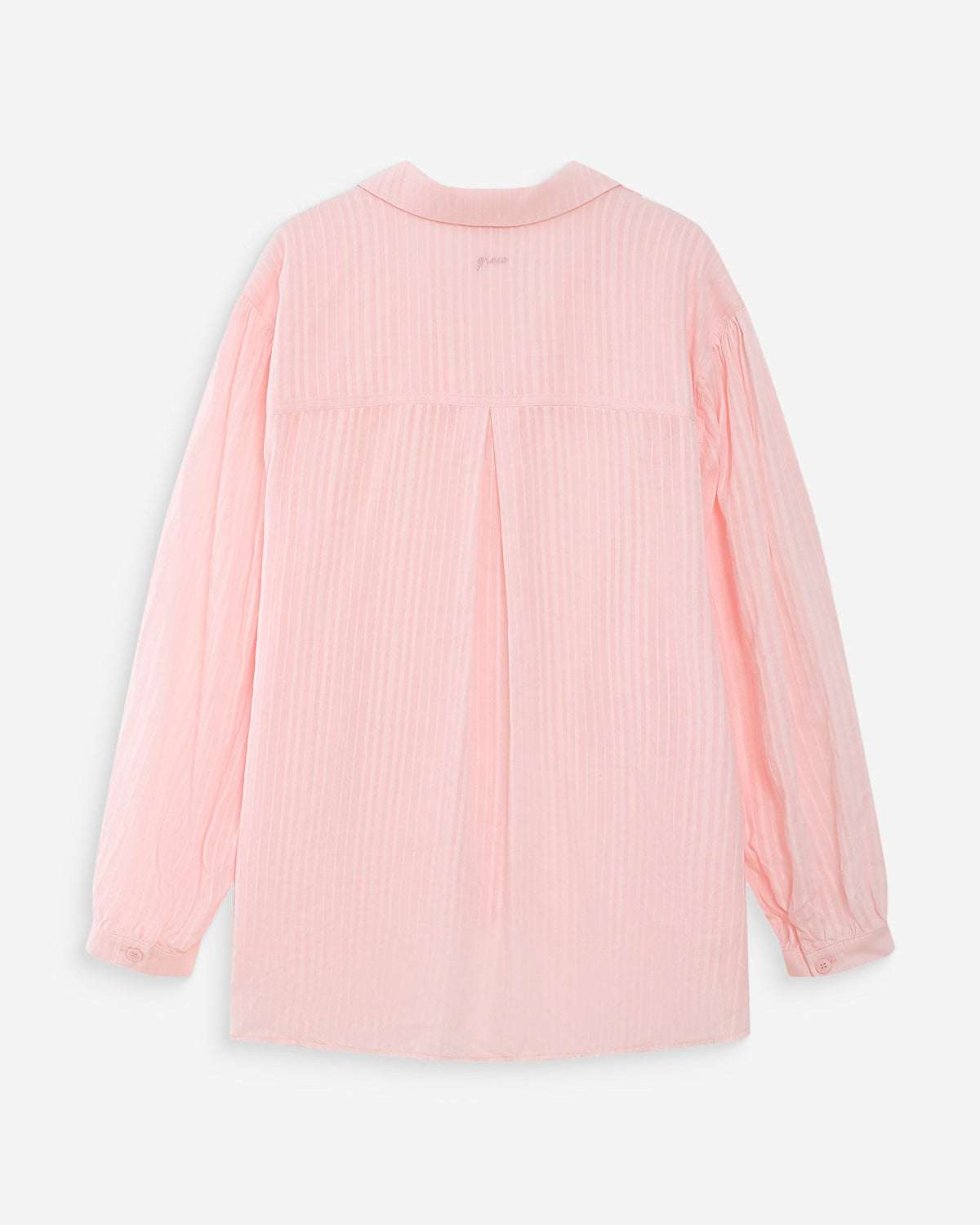 Chemise oversize en coton manches bouffantes rose Vibes