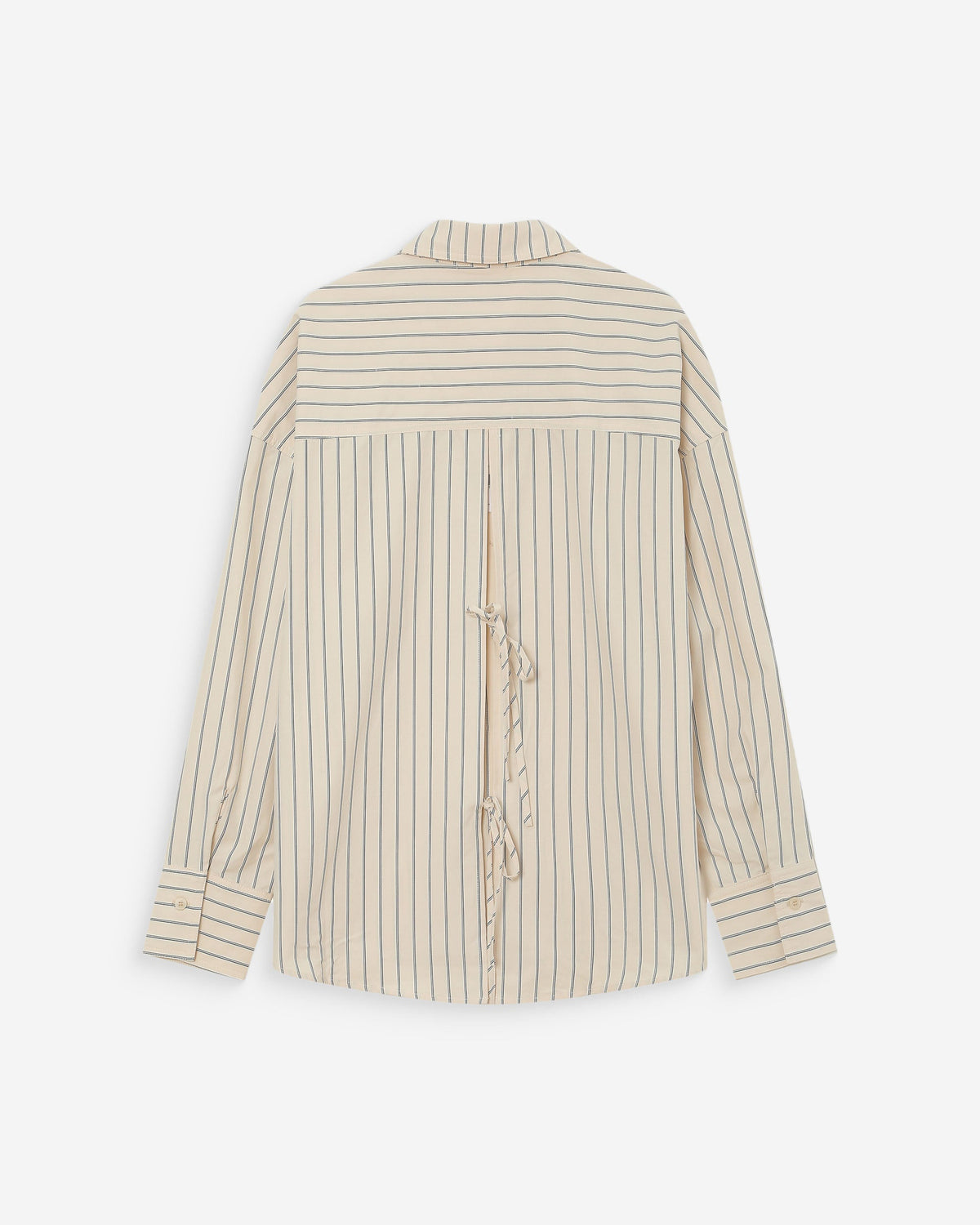 Chemise oversize rayée à nouer dans le dos vanille Valerie
