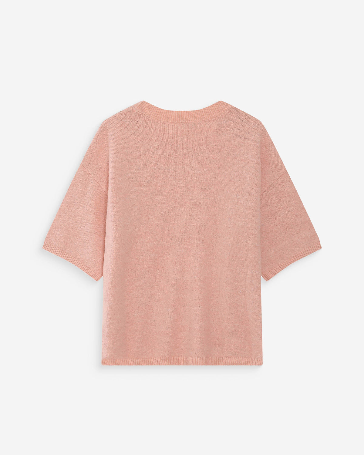 Pull oversize en laine col rond peche Vamos