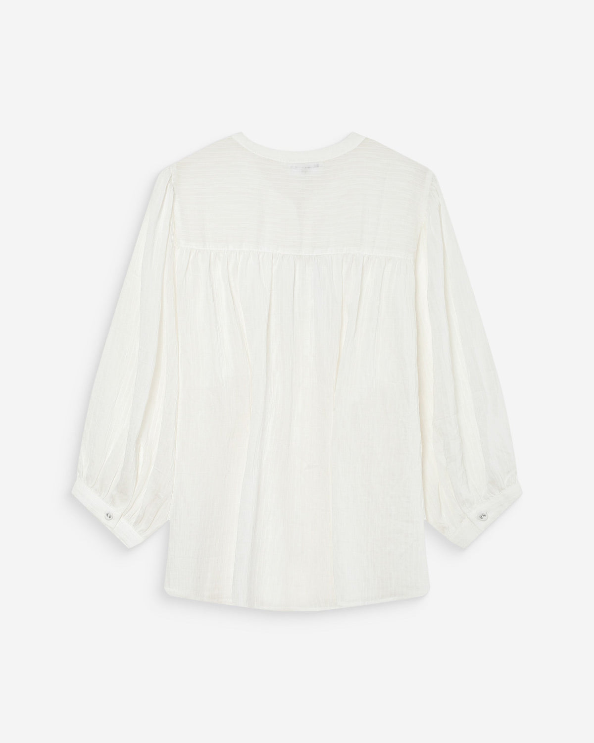 Blouse à manches ballons ample boutonnée ivoire Vanille