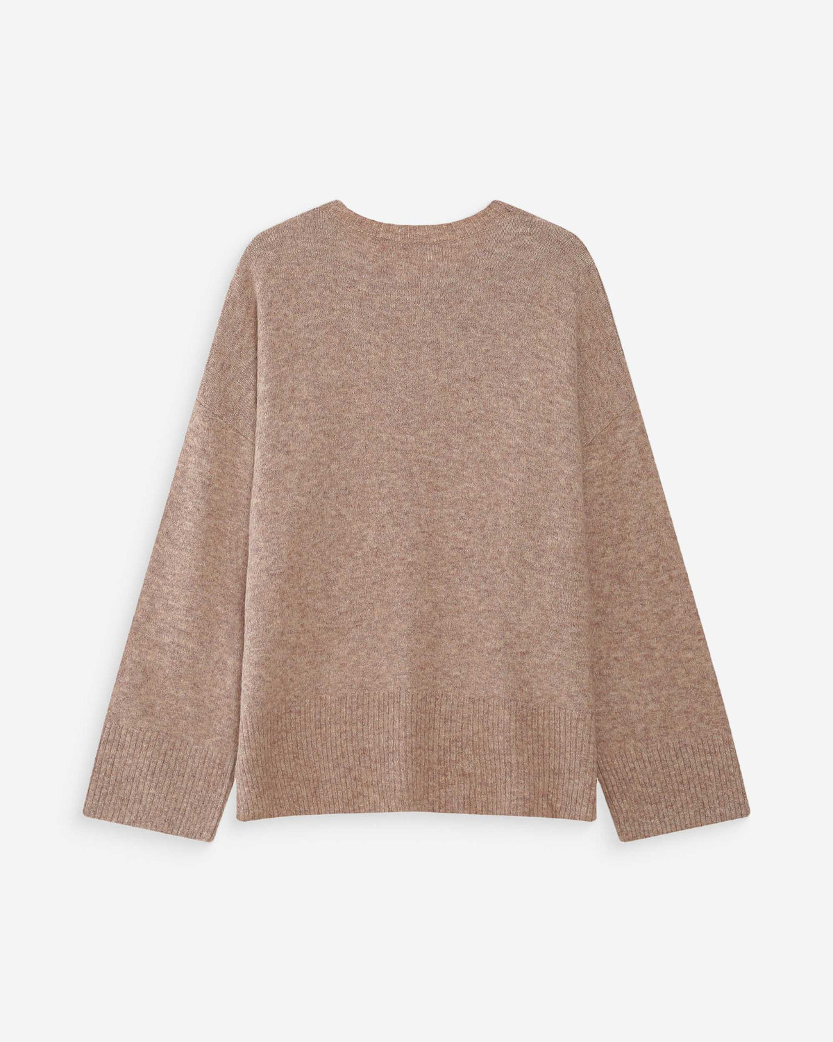 Pull oversize en maille à message brodé beige Viggo