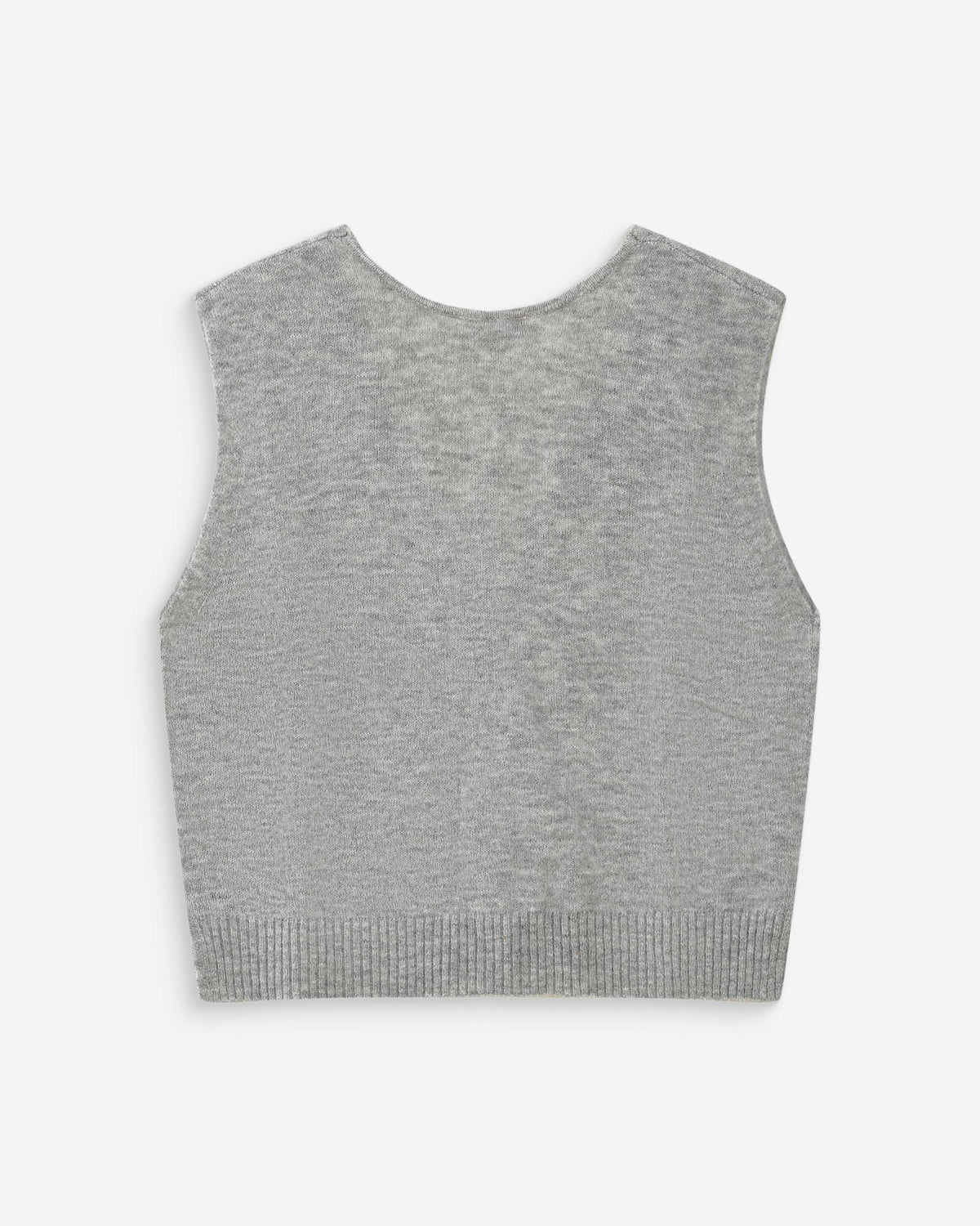Cardigan sans manches boutonné col V gris Nars