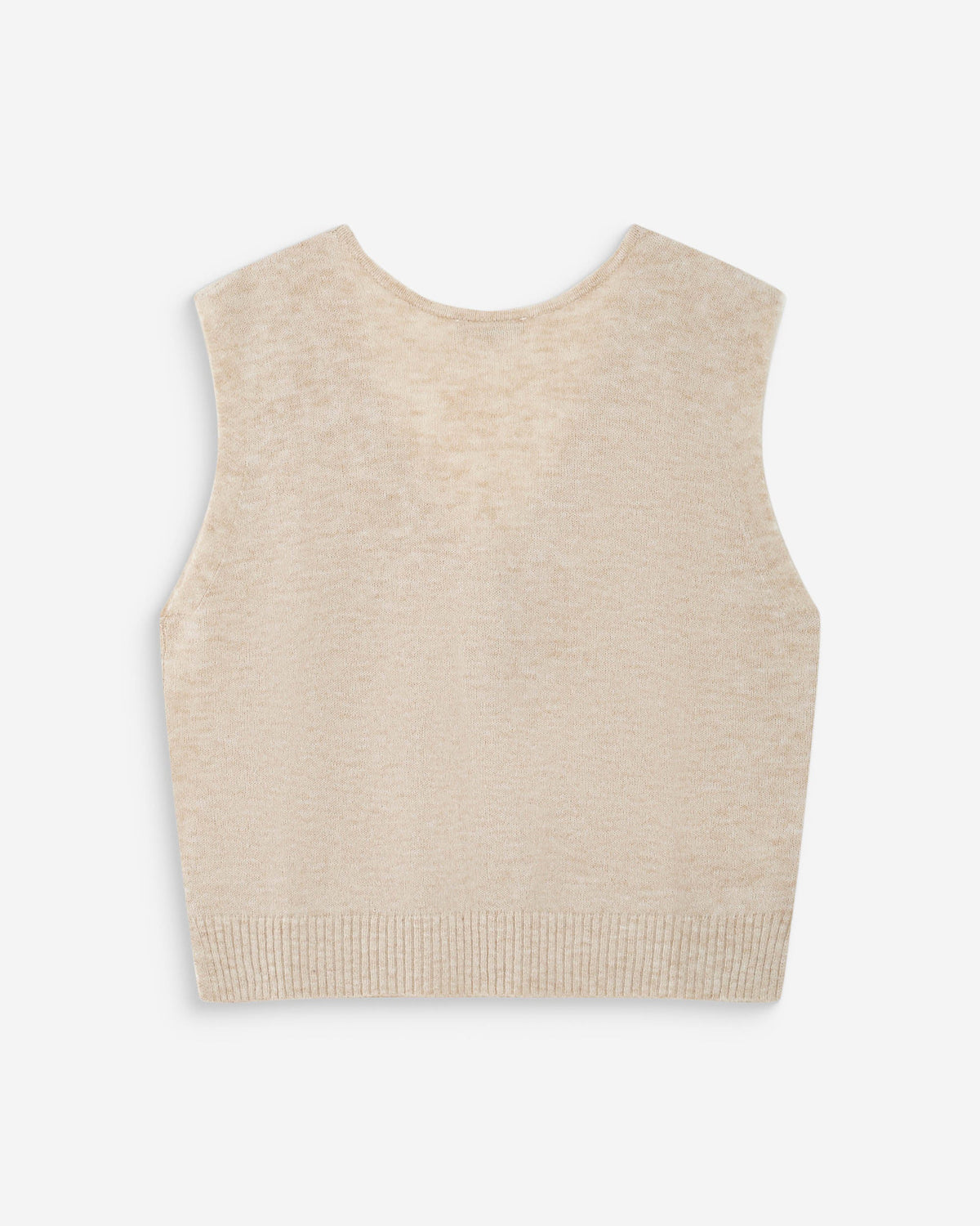 Cardigan sans manches boutonné col V sable Nars