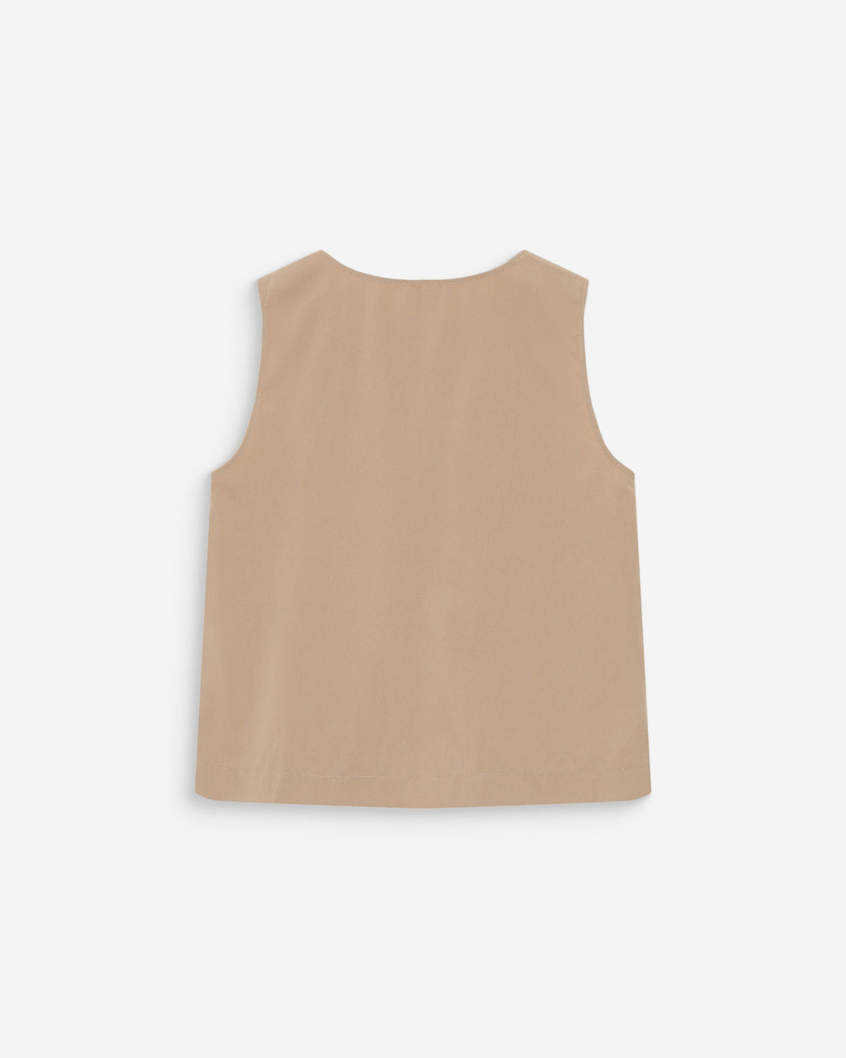 Top en coton sans manches col V sable Vagabond