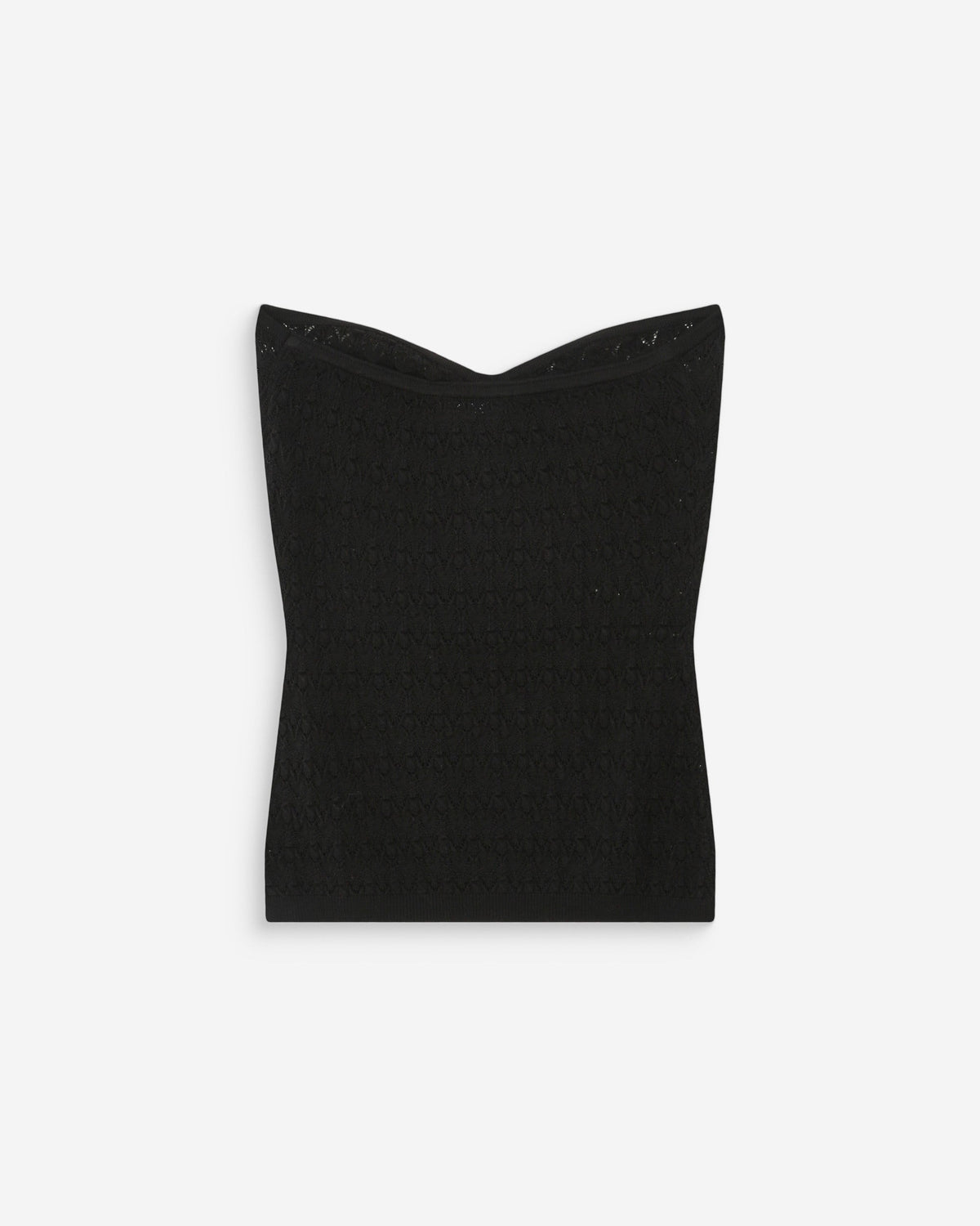 Top bustier cœur en maille près du corps noir Valazzio
