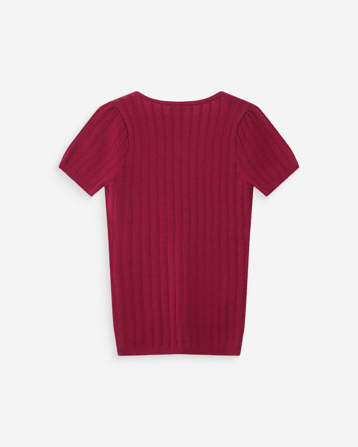 Pull ajusté à fronces manches courtes col V pivoine Velyor