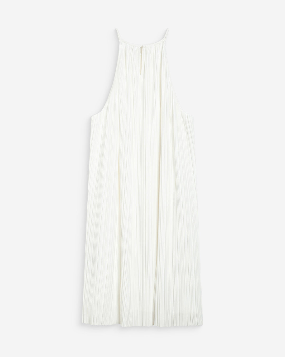 Robe courte plissée à encolure américaine ivoire Wilona