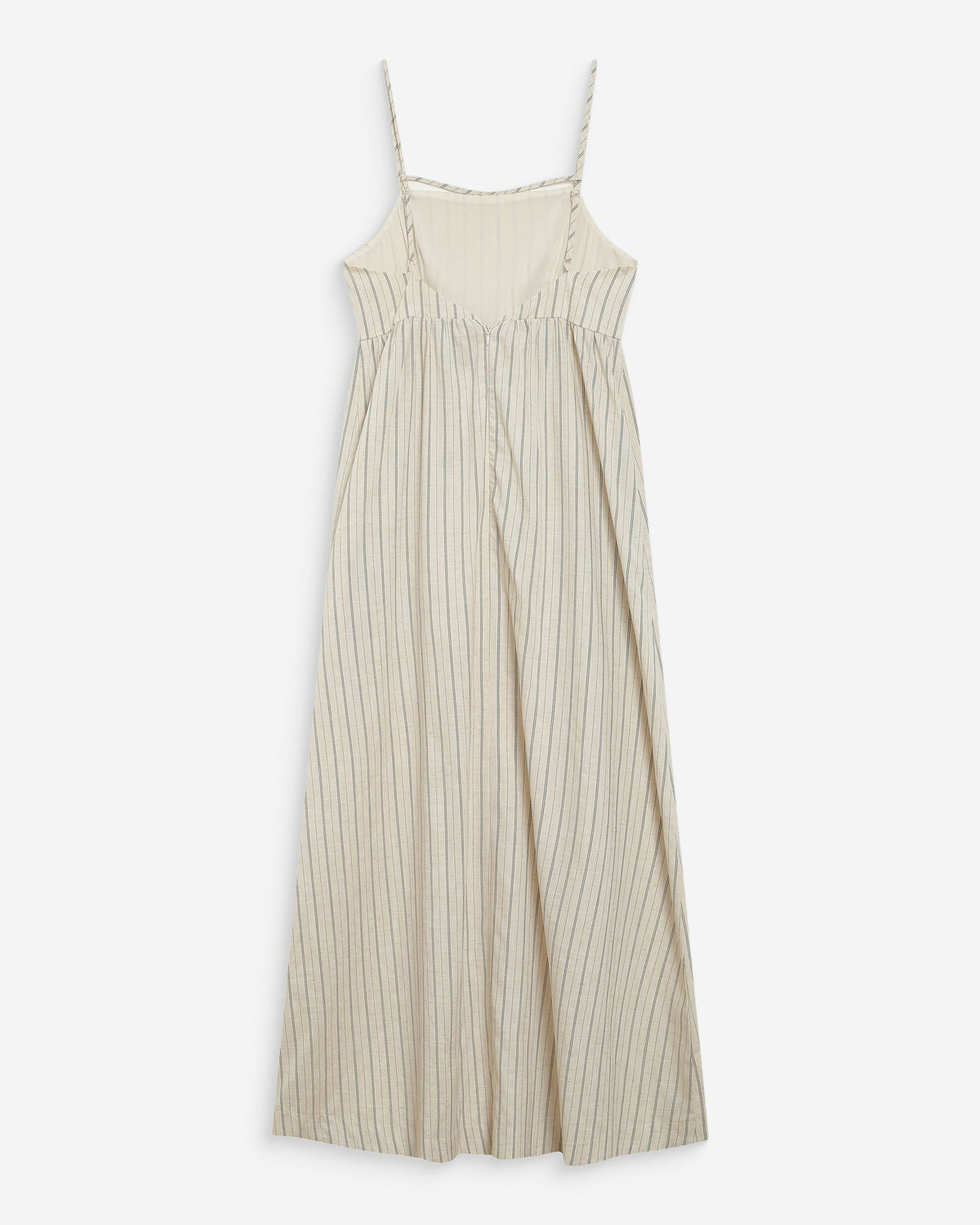 Robe longue rayée dos nu à fines bretelles sable Wyna