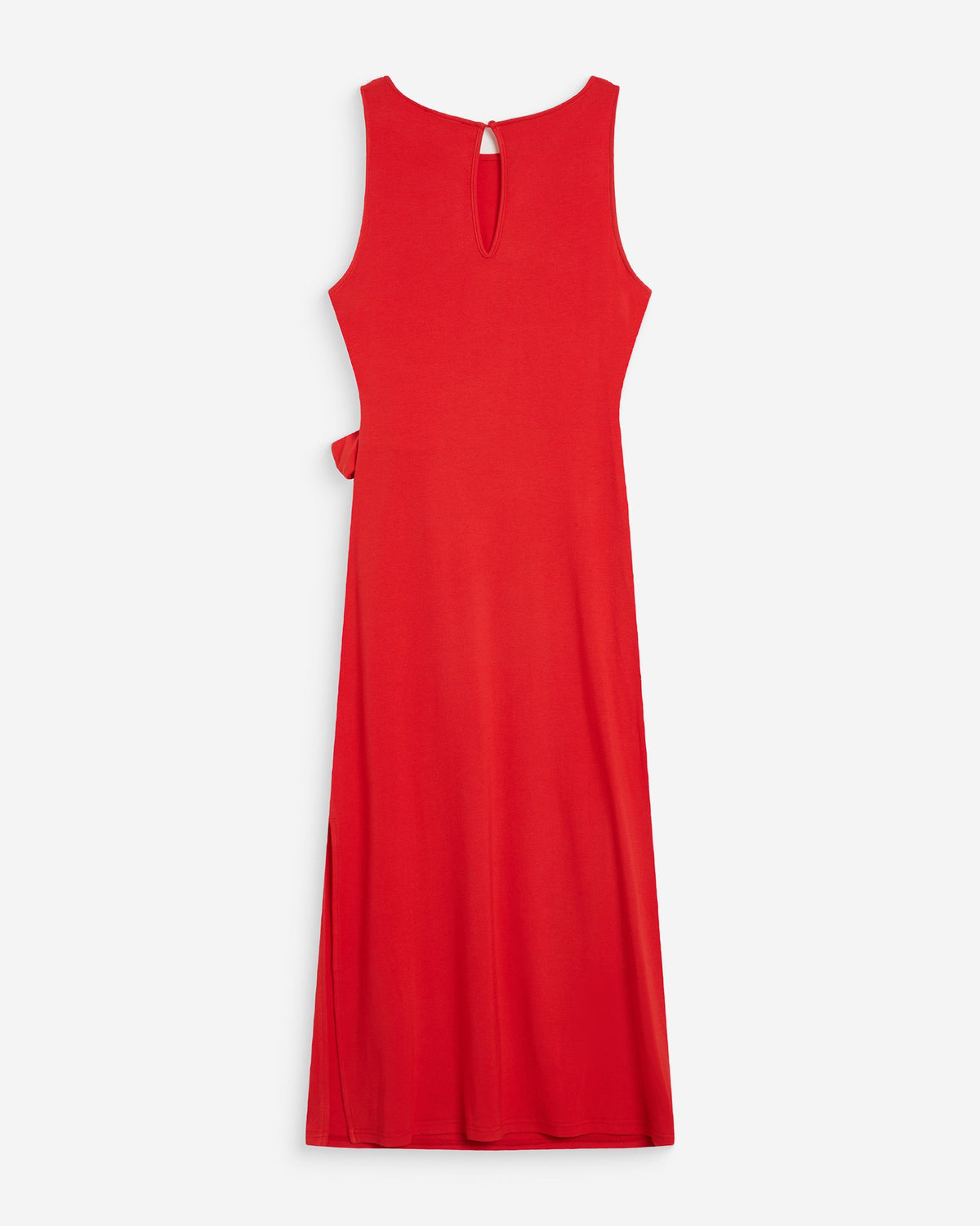 Robe longue drapée taille à nouer rouge Wyla