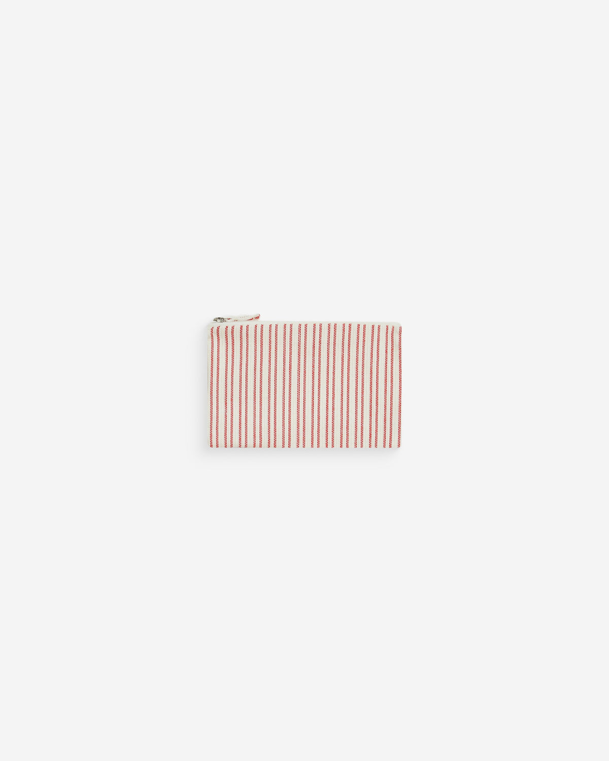 Pochette zippée en coton rayée rouge Wilene