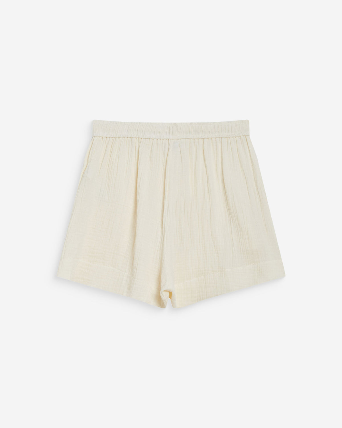 Short large taille haute en gaze de coton ecru Wasabi