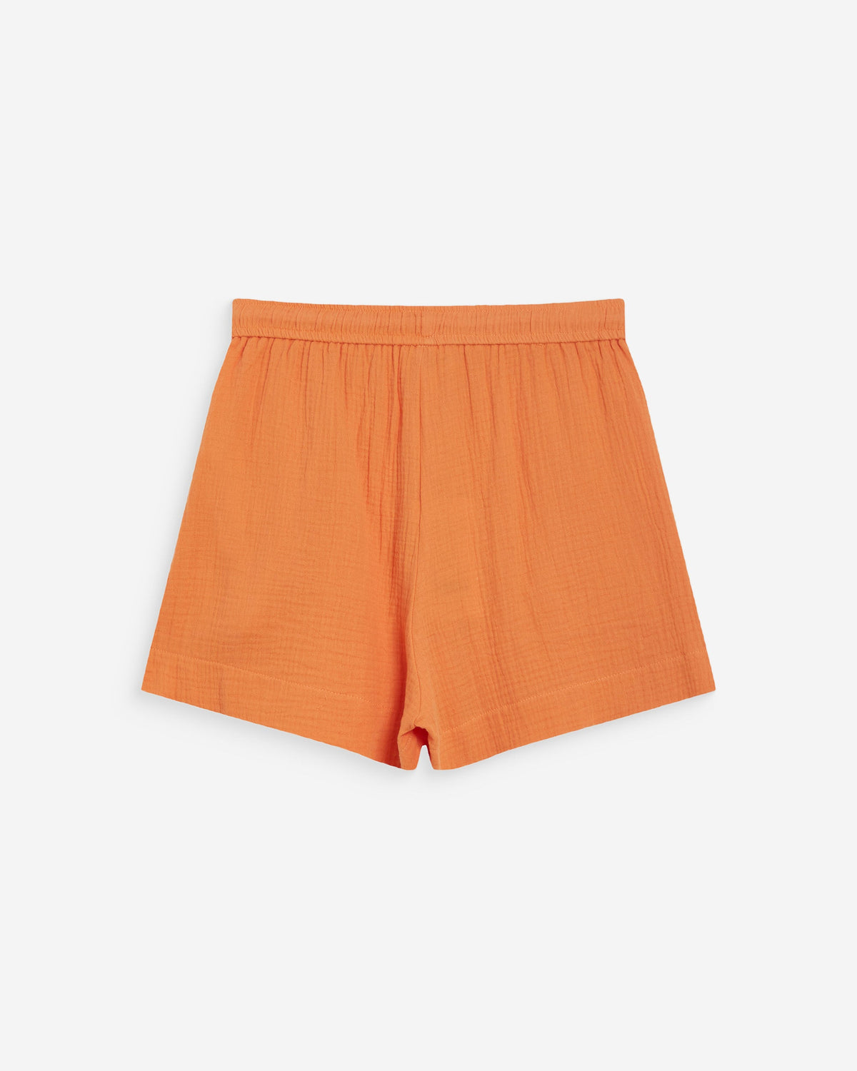 Short large taille haute en gaze de coton orange Wasabi