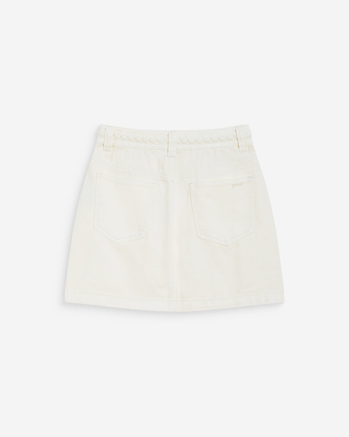 Jupe courte en jean taille haute ecru Whitney