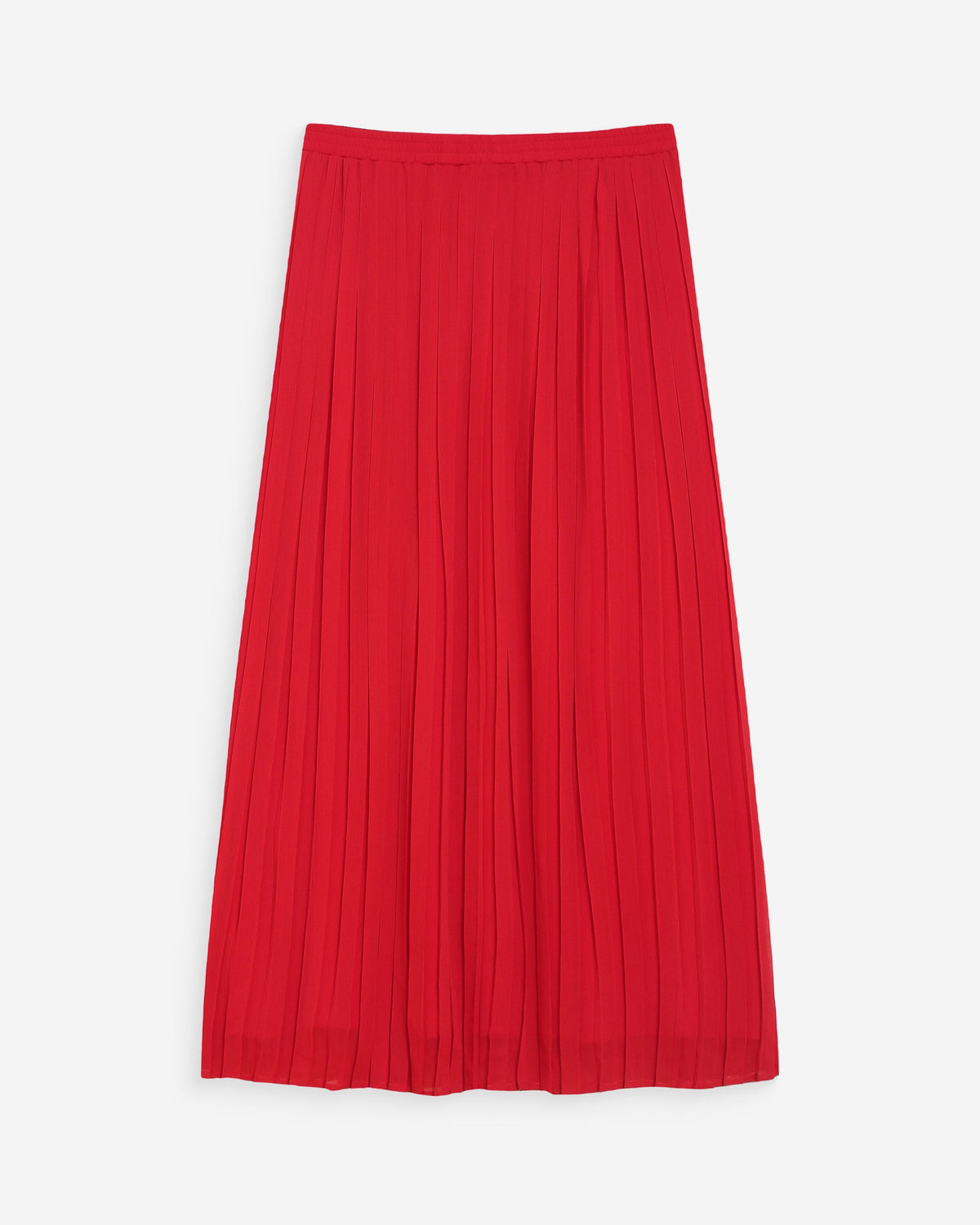 Jupe longue plissée fluide rouge Walina