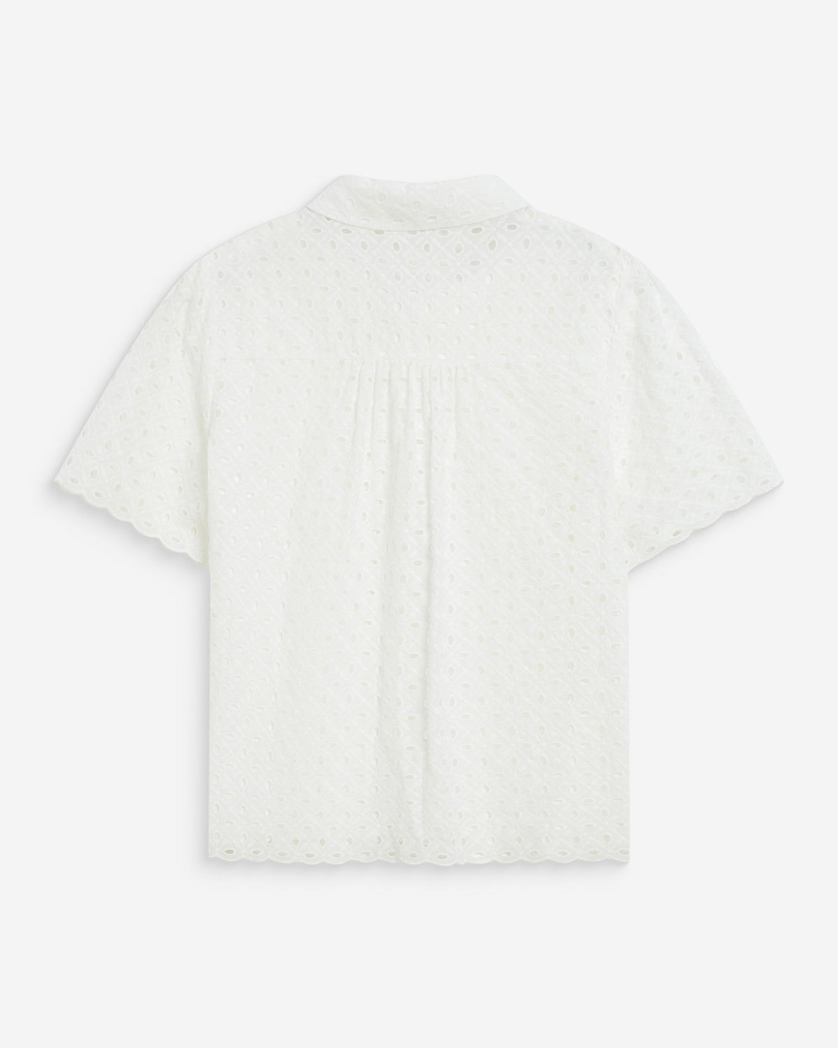 Chemise en dentelle manches courtes white Waverine