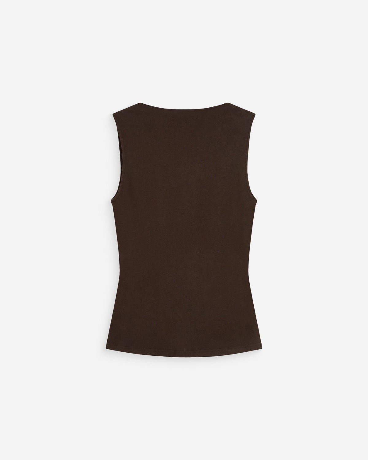 Top drapé asymétrique sans manches chocolat Wagner
