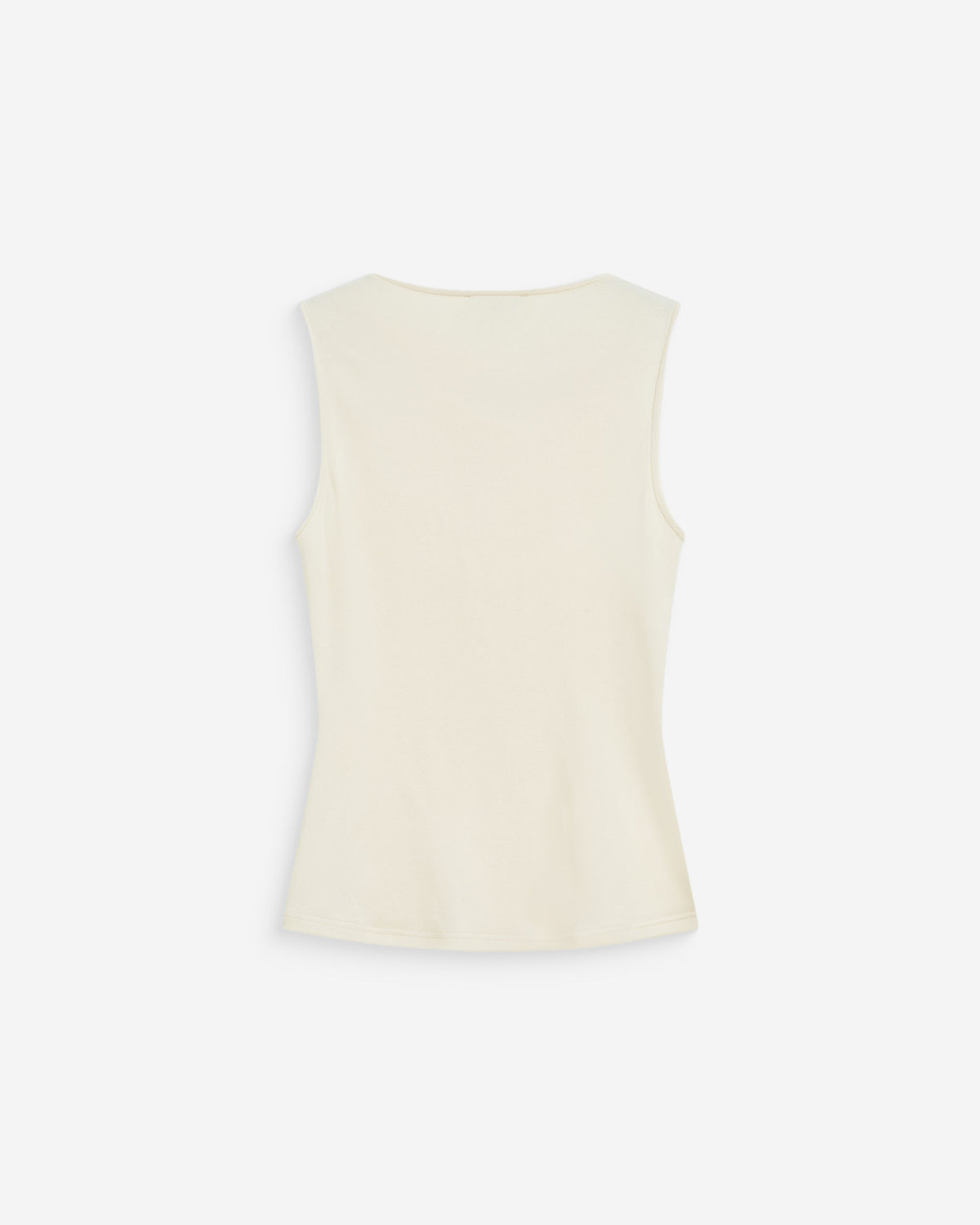 Top drapé asymétrique sans manches ecru Wagner