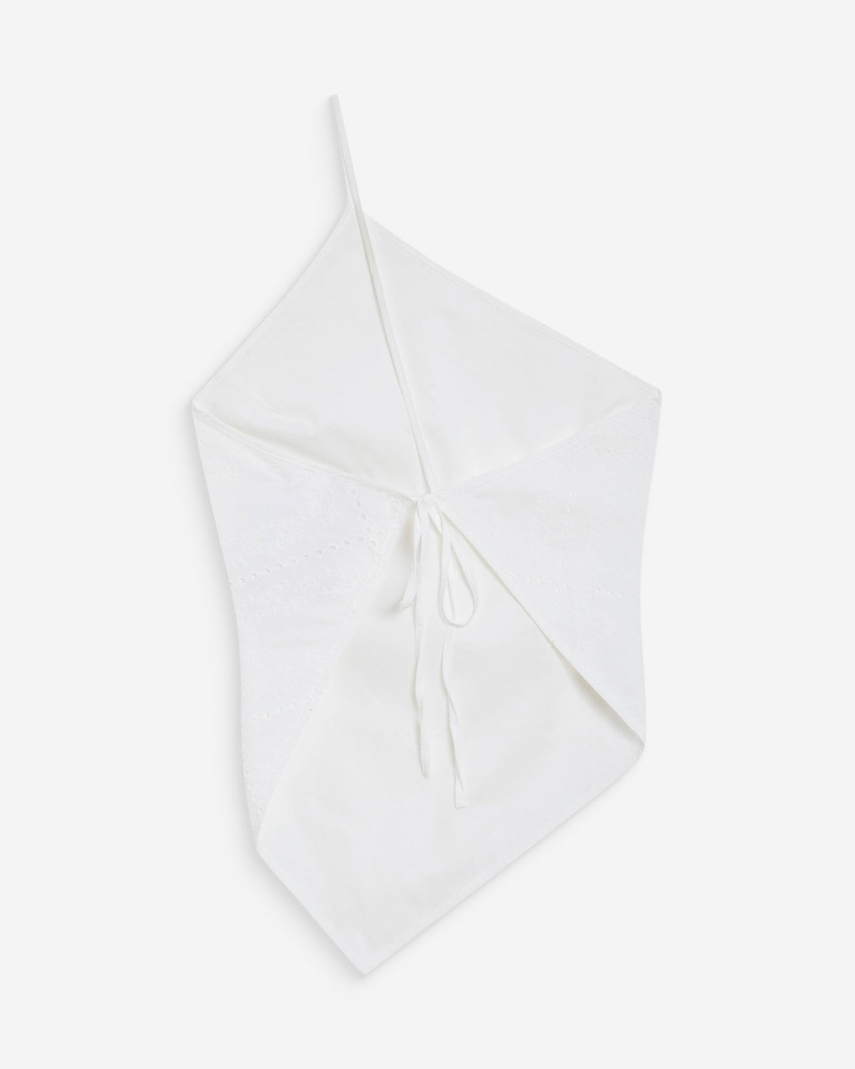 Top en coton brodé asymétrique dos nu white Waiting