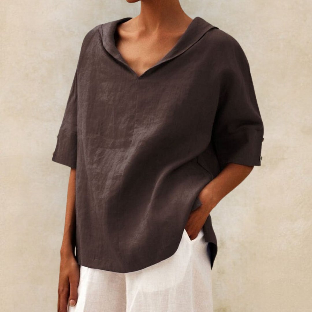 Zéphyrine | Chemise en Lin Ample pour Femme, Légère et Confortable pour l'Été