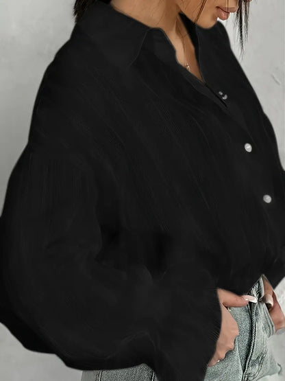 Audeleine | Chemise Femme Rayée à Col Revers et Manches Longues Boutonnées