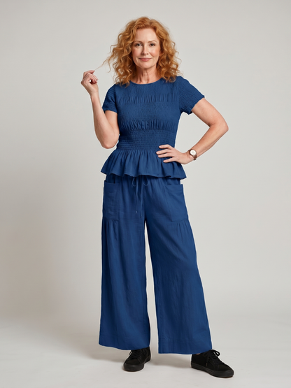 Eirenne | Haut à détails peplum et pantalon large