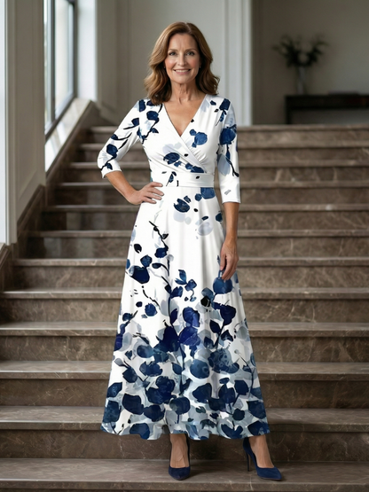 Celine | Robe Midi Croisée à Col Wrap