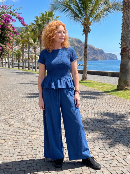 Eirenne | Haut à détails peplum et pantalon large